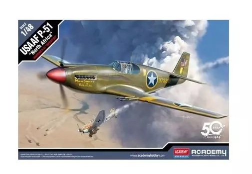 Академия, Самолет USAAF P-51 North Africa, Пластик, Модельки, 14+ Academy