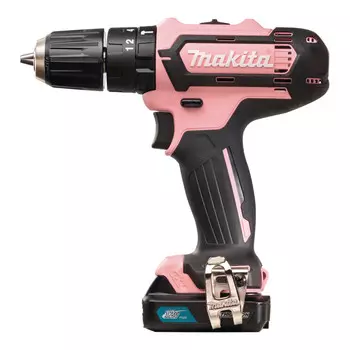 Аккумуляторная ударная дрель Makita 12 В макс. розового цвета / 2,0 Ач, 1 аккумулятор + ЗУ