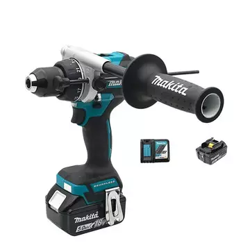 Дрель аккумуляторная Makita DHP486RTJ + два аккумулятора 18V/5.0Ah, зарядное устройство