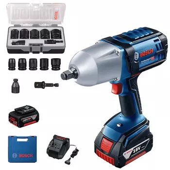 Гайковерт Bosch GDS 18V-Li HT + набор из 7 предметов, аккумулятор 4.0Ah, зарядное устройство