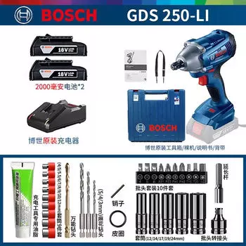 Аккумуляторный гайковерт Bosch GDS250-Li + два аккумулятора