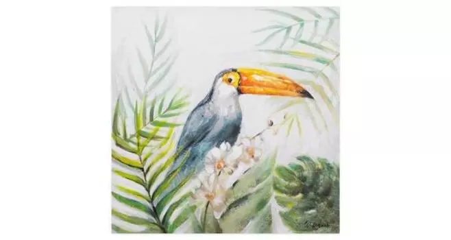 Акриловая картина ручной работы KUNSTLOFT Baron Tukan, зеленый/белый