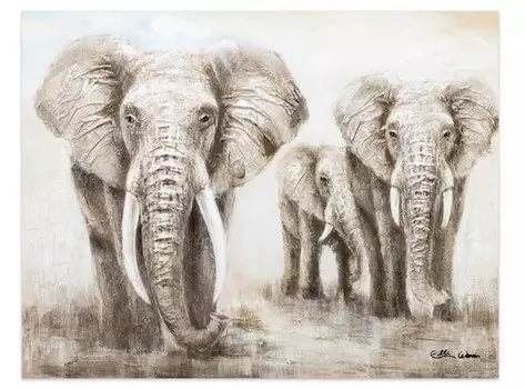 Акриловая картина ручной работы KUNSTLOFT Big Family, серый