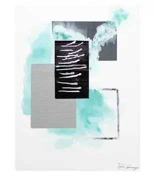 Акриловая картина ручной работы KUNSTLOFT Cloudy Interaction цвет grau/trkis