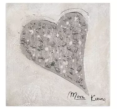 Акриловая картина ручной работы KUNSTLOFT Elastic Heart, серебряный