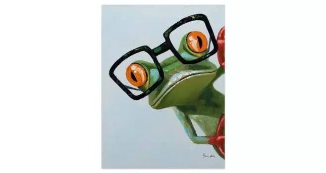 Акриловая картина ручной работы KUNSTLOFT Funky Frog, зеленый