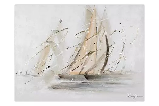 Акриловая картина ручной работы KUNSTLOFT On the Sea цвет beige/grau