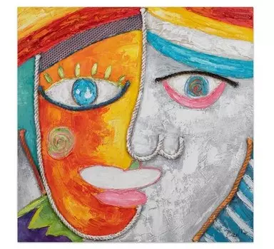 Акриловая картина ручной работы KUNSTLOFT Two are One, многоцветный