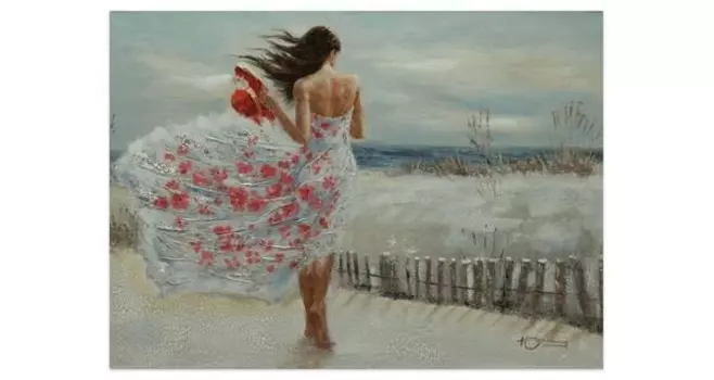 Акриловая картина ручной работы KUNSTLOFT Umhllender Wind цвет braun/wei