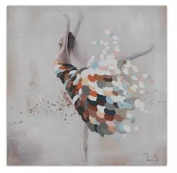 Акриловая картина ручной работы KUNSTLOFT Zarter Tanz цвет braun/wei