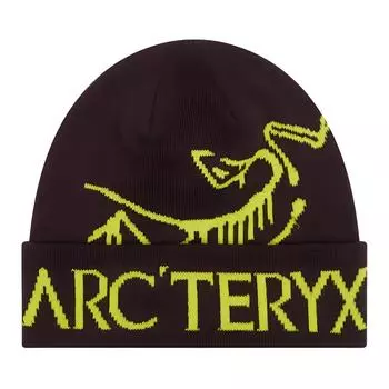 Акриловая шапка мужская кофейного цвета Arcteryx