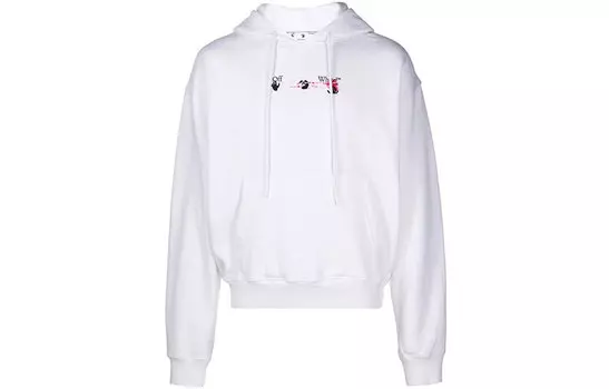 Акриловая толстовка с капюшоном и логотипом в виде стрелы Off-White, белый