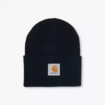 Акриловая вязаная шапка-бини с нашивкой-логотипом часов Carhartt Wip, черный