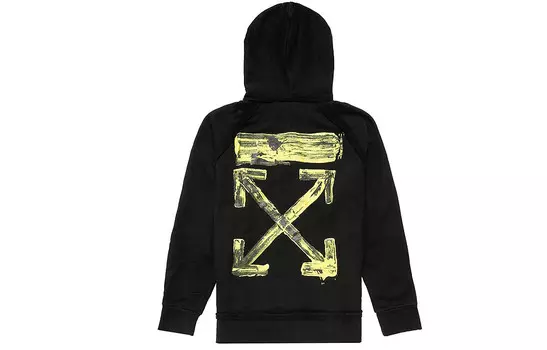 Акриловые стрелки Неполная толстовка с капюшоном «Черный» Off-White