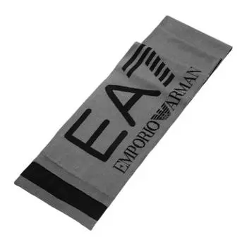 Акриловые вязаный шарф унисекс серые EMPORIO ARMANI