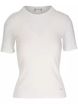 Akris футболка из рубчатой вязки с логотипом, белый