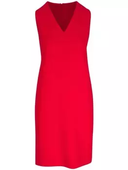 Akris платье без рукавов с v-образным вырезом, красный