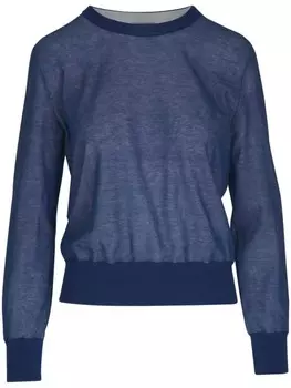 Akris полупрозрачный джемпер, синий