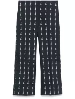 Akris Punto брюки с принтом, синий