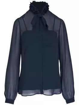 Akris Punto креповая блузка, синий