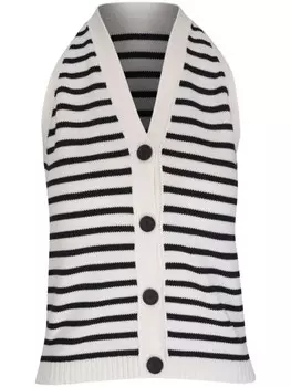 Akris Punto полосатый хлопковый трикотажный топ, нейтральный цвет