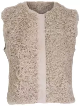 Akris жилет из овчины, серый