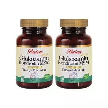 Активная добавка глюкозамин Balen Chondroitin Msm Boswelia Tablet, 60 капсул, 1200 мг, 2 штуки