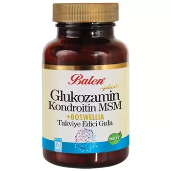 Активная добавка глюкозамин Balen Chondroitin Msm и Boswellia, 120 капсул, 1200 мг