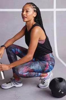 Активная тонкая спортивная футболка без рукавов Next, черный