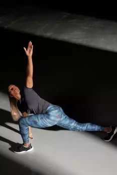 Активные спортивные леггинсы моделирующие фигуру с завышенной талией Next, синий