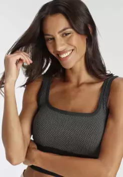 Активный кроп-топ Vivance "спортивный топ" с широкими манжетами и жаккардовым узором Vivance Active, черный