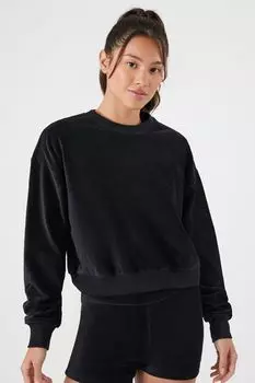 Активный вельветовый пуловер Forever 21, черный