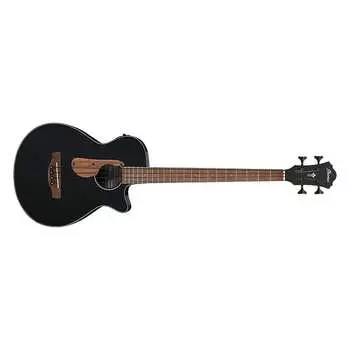 Акустическая электрическая бас-гитара Ibanez AEGB24E, полностью из сапеля, черная AEGB24EBKH