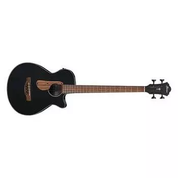 Акустическая электрическая бас-гитара Ibanez AEGB24E, полностью из сапеля, черная AEGB24EBKH