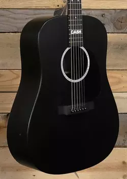Акустическая/электрическая гитара Martin DX Johnny Cash Jett Black с чехлом Martin DX Johnny Cash /Electric Guitar w/ Gigbag