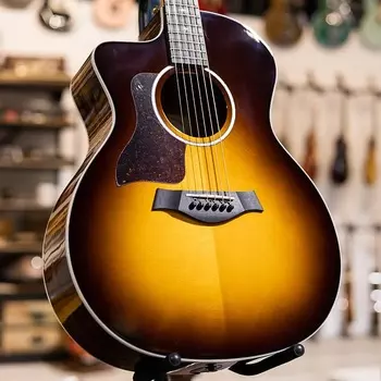 Акустическая/электрическая гитара Taylor 214ce-SB DLX Grand Auditorium для левшей с роскошным жестким футляром