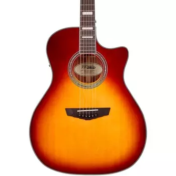 Акустическая электрогитара D'Angelico Premier Series Gramercy с одним вырезом Grand Auditorium Iced Tea Burst