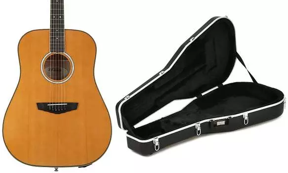 Акустическая электрогитара D'Angelico Excel Lexington - Vintage Natural Bundle with Gator Deluxe ABS Mold Case - Acoustic Dreadnought Guitar D'Angelico + Gator DAED300VNATGP2=1 GC-Dread=1