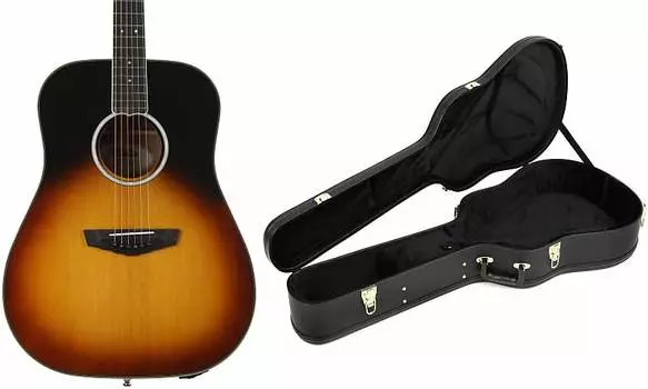 Акустическая электрогитара D'Angelico Excel Lexington - винтажный комплект Sunburst с жестким чехлом для акустической гитары Yamaha AG1-HC D'Angelico + Yamaha DAED300VSNGP2=1 AG1-HC=1