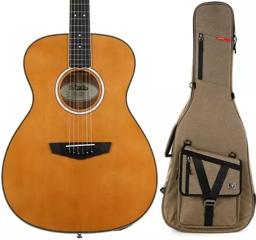 Акустическая электрогитара D'Angelico Excel Tammany OM - Vintage Natural Bundle with Gator Transit Acoustic Guitar Bag - Tan D'Angelico + Gator DAEOMVNATGP2=1 GT-ACOUSTIC-TAN=1