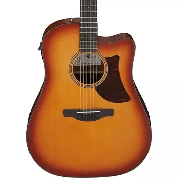 Акустическая электрогитара Ibanez AAD50CE в светло-коричневом цвете Sunburst Low Gloss AAD50CELBS