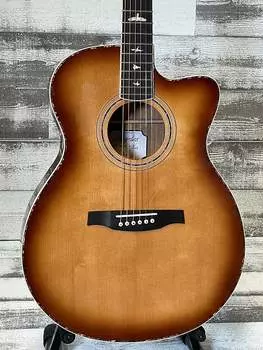 Акустическая электрогитара PRS SE Angelus AE40E, табачный цвет Sunburst с жестким футляром AE40ETS