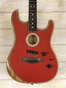 Акустическая гитара 2020 Fender American Acoustasonic Dakota Red W/ Free Shipping & Soft Case