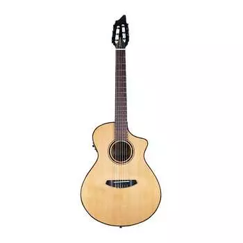 Акустическая гитара Breedlove Pursuit Exotic S Concert 6-Nylon String Red Cedar and Myrtlewood Wood Made Acoustic Electric Guitar with Slim Neck and Pinless Bridge