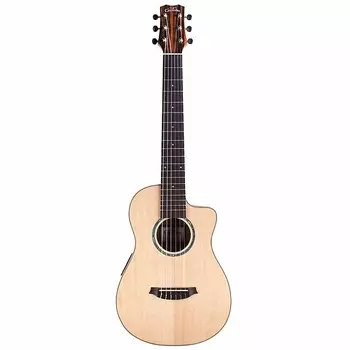 Акустическая гитара Cordoba Mini II EB-CE - Acoustic Electric Travel Guitar - Spruce/Ebony w/Pickup & On-Board Tuner