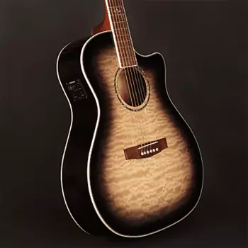 Акустическая гитара Cort GAQFTBB Grand Regal Series Venetian Cutaway Mahogany Neck 6-String Acoustic-Electric Guitar