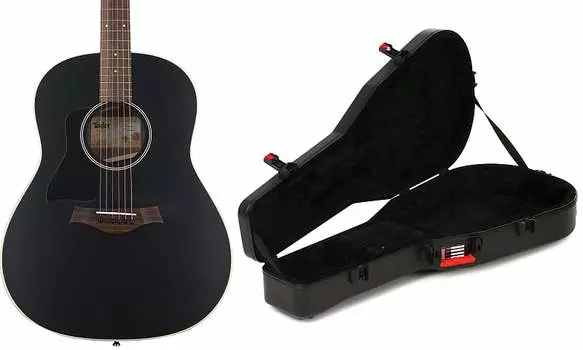 Акустическая гитара для левшей Taylor American Dream AD17 Walnut — комплект Blacktop с формованным футляром для гитары Gator ATA — с защелками TSA для акустических гитар Taylor + Gator AADS034000017051328=1 GTSA-GTRDREAD=1