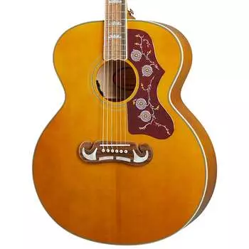 Акустическая гитара Epiphone Masterbuilt J-200 Acoustic Electric Guitar - Aged Natural Antique Gloss