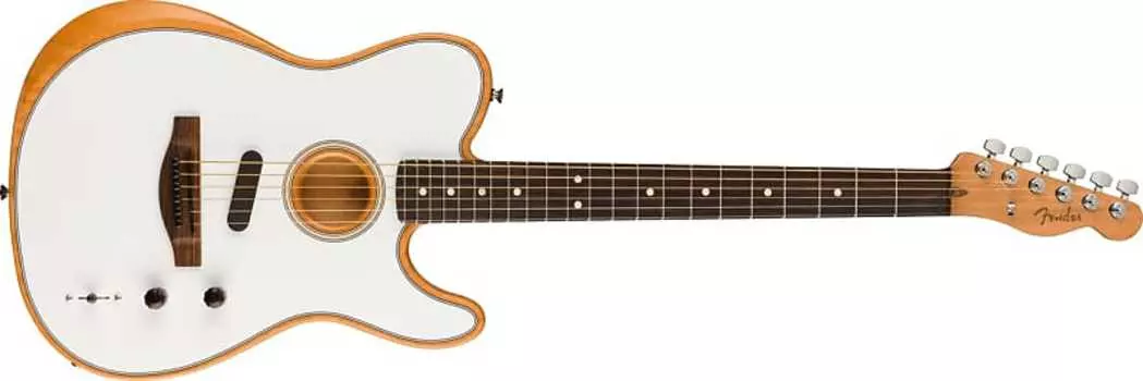 Акустическая гитара Fender Acoustasonic Player Telecaster Guitar Rosewood Fingerboard, Arctic White with Deluxe Gig Bag