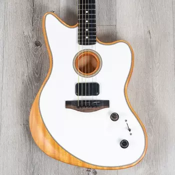 Акустическая гитара Fender American Acoustasonic Jazzmaster Guitar, Arctic White, Ebony Fretboard